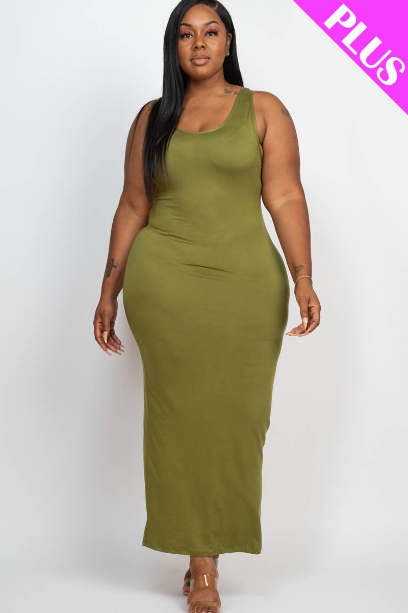 CAPELLA APPAREL - Vente Robe – femme - Robe maxi basique sans manches grande taille9