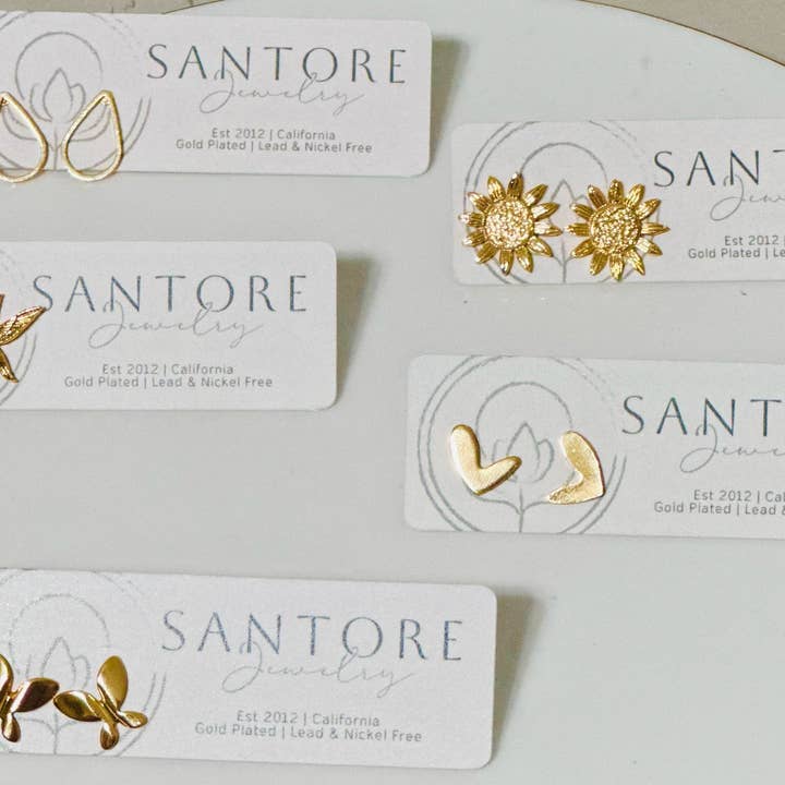 Santore Jewelry Company - Wholesale Stud/Post Earrings - Gold Hummingbird Stud Earrings1