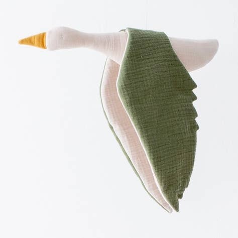 Oiseau en tissu vert pour la vente par Monocrom