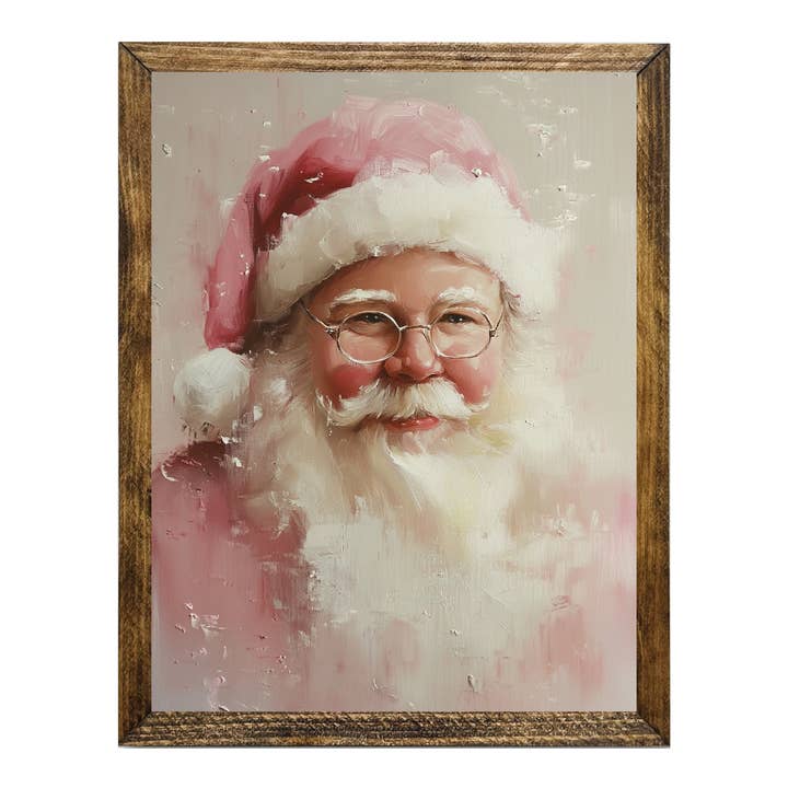 SERIE ARTISTICA TIMBERLAND-VISO DI BABBO NATALE DIPINTO IN ROSA PASTELLO per la vendita all'ingrosso da parte di Jarmz Designs