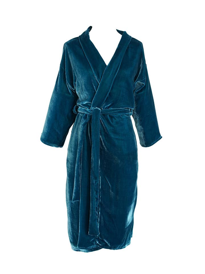 Jennafer Grace - Wholesale Kimono - Dames - Peacock zijden fluwelen Koi kimono