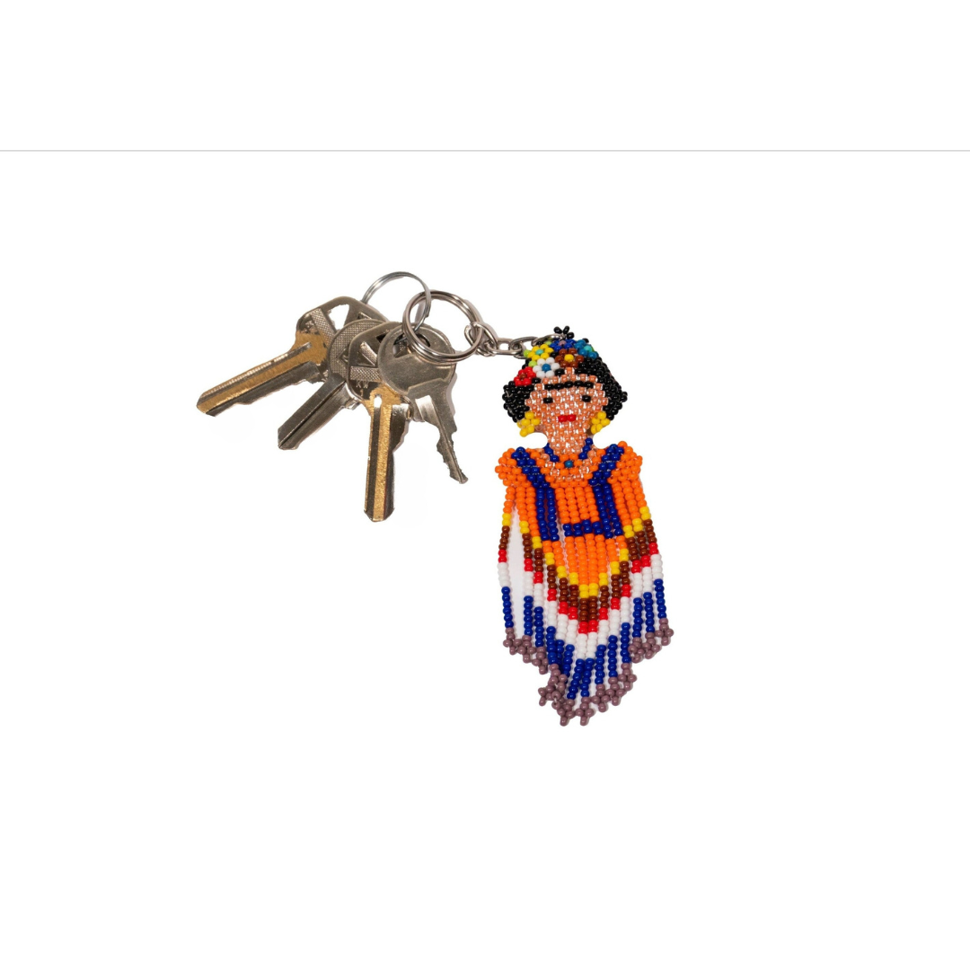 Lumily - Vendita all'ingrosso Portachiavi - Donna - Portachiavi Frida Kahlo Seed Bead - Guatemala1