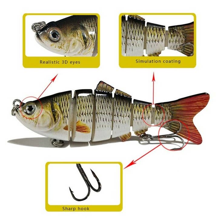 VeriDepot - Wholesale Sporting Accessories - Realistic Multi-Jointed Swimbait Fishing Lures - Irresistible to Bass, Trout, and More!9