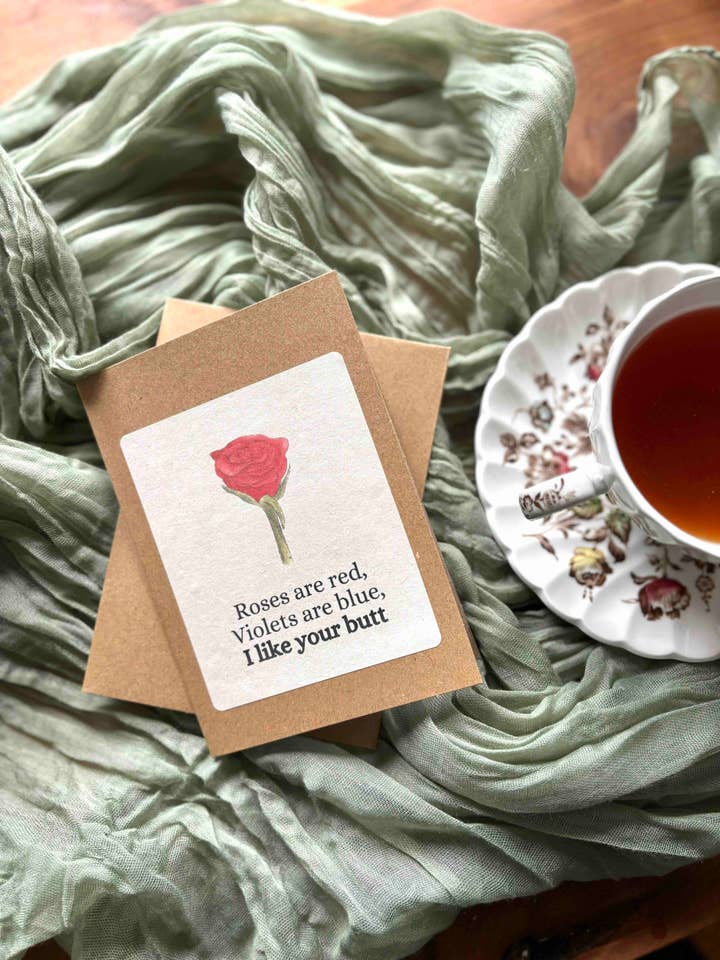 Me gusta tu trasero | Tarjeta de San Valentín divertida para venta al por mayor de Jean's Apothecare