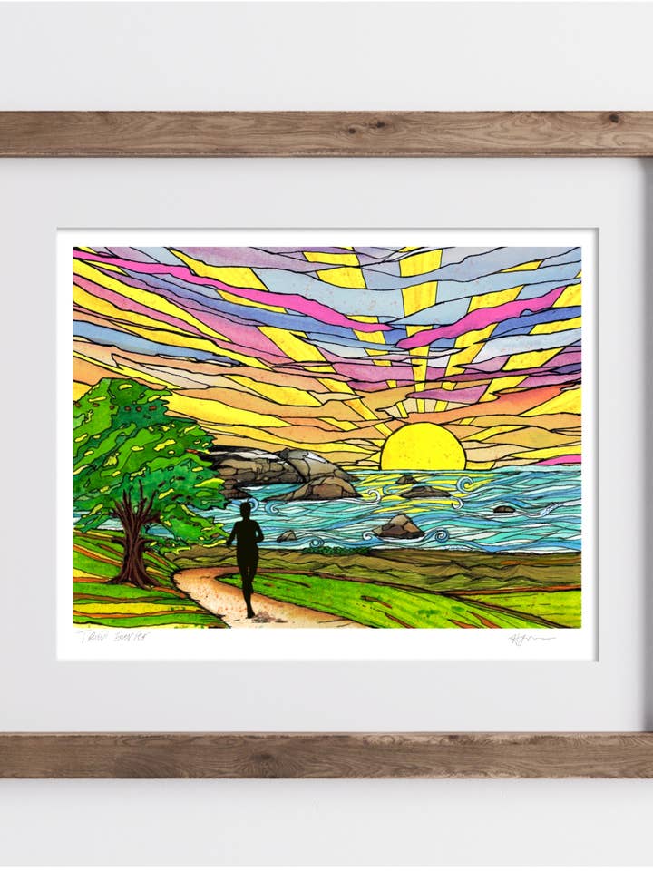 Untitled West Coast Trail Runner - Bordered Print- Archival Matte Paper- Hand Titled and Signed for wholesale by Heidi Garner Studio