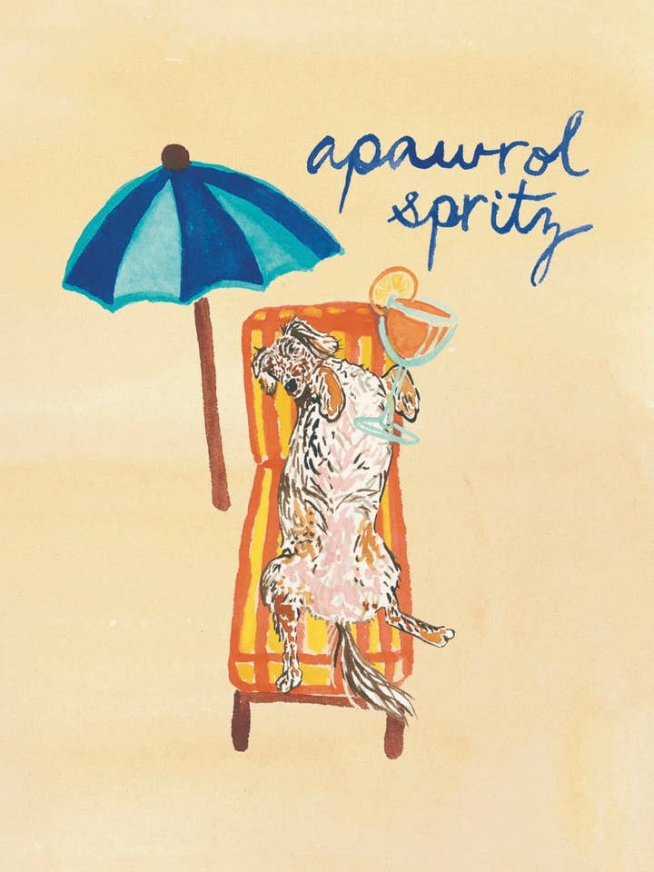 Dachshund Collection: Apawrol Spritz Summer Fine Art Print for wholesale by artxnikki