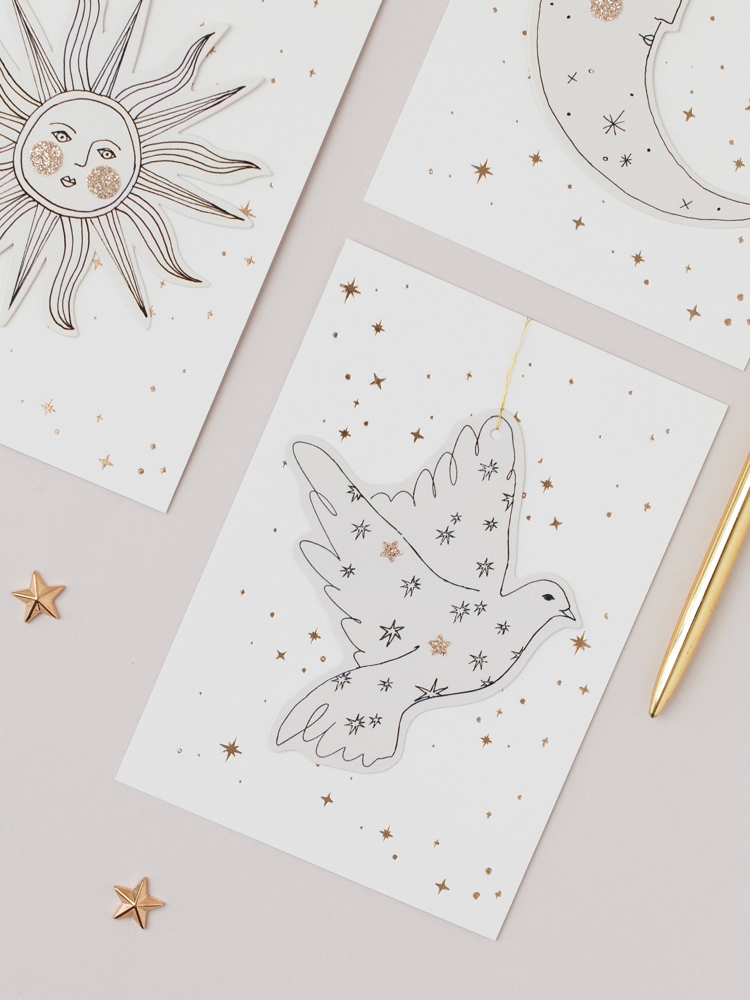 Katie Housley - Wholesale Christmas card - DOVE PAPERCUT CHRISTMAS DECORATION WITH POSTCARD & ENVELOPE HOLIDAY CARD2