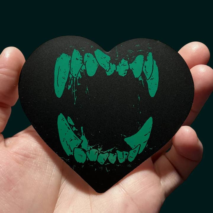 Hungry Heart - Heart Shaped Vinyl Sticker for wholesale by Salted Teeth