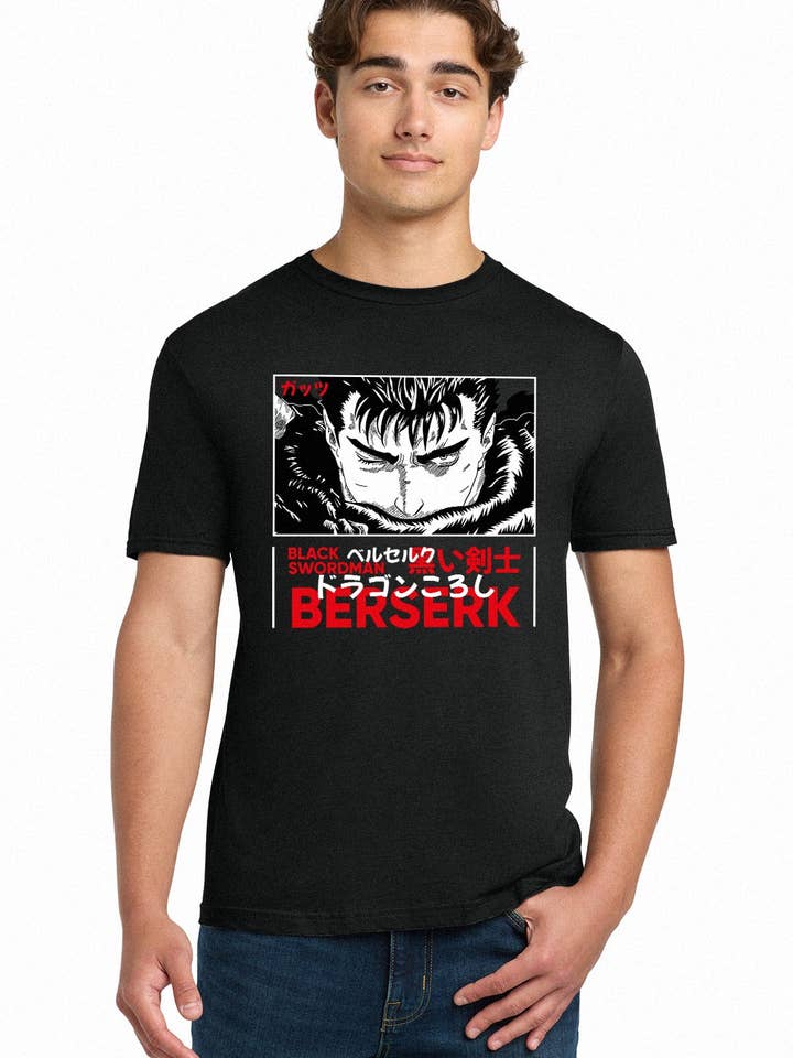 Fundom - Wholesale T-Shirt (Graphic) - Unisex - Berserk Guts Black Swordsman Manga Adult Unisex T-Shirt1