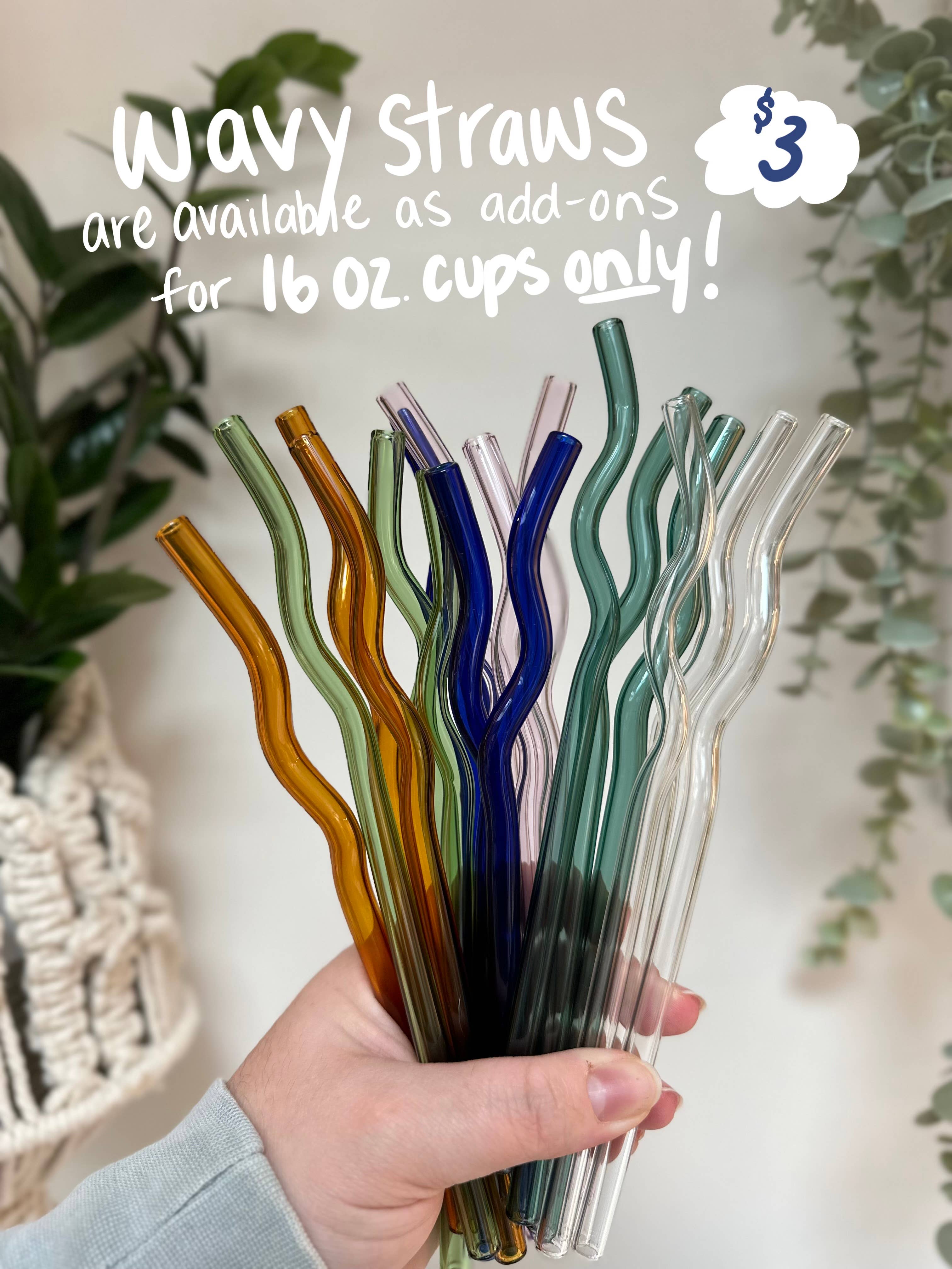 Powered By Daisies - Venta al por mayor Pajitas para beber - Pajita de vidrio ondulada de 7,8 pulgadas7