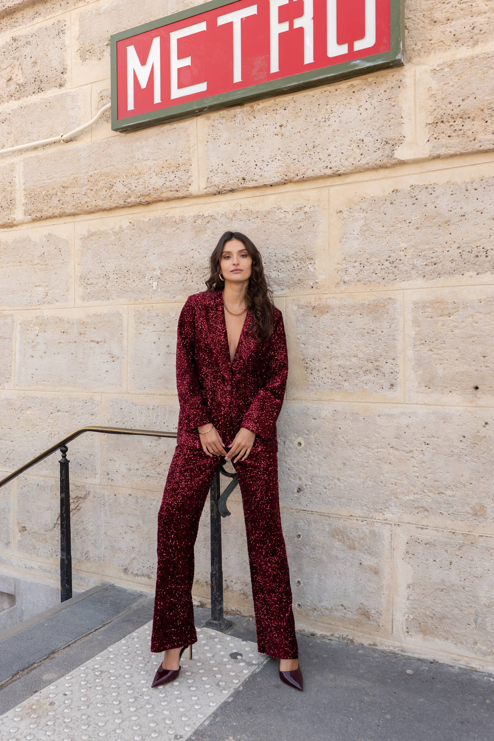 Attentif Paris - Wholesale Blazer - Women's - Straight-cut sequin blazer8