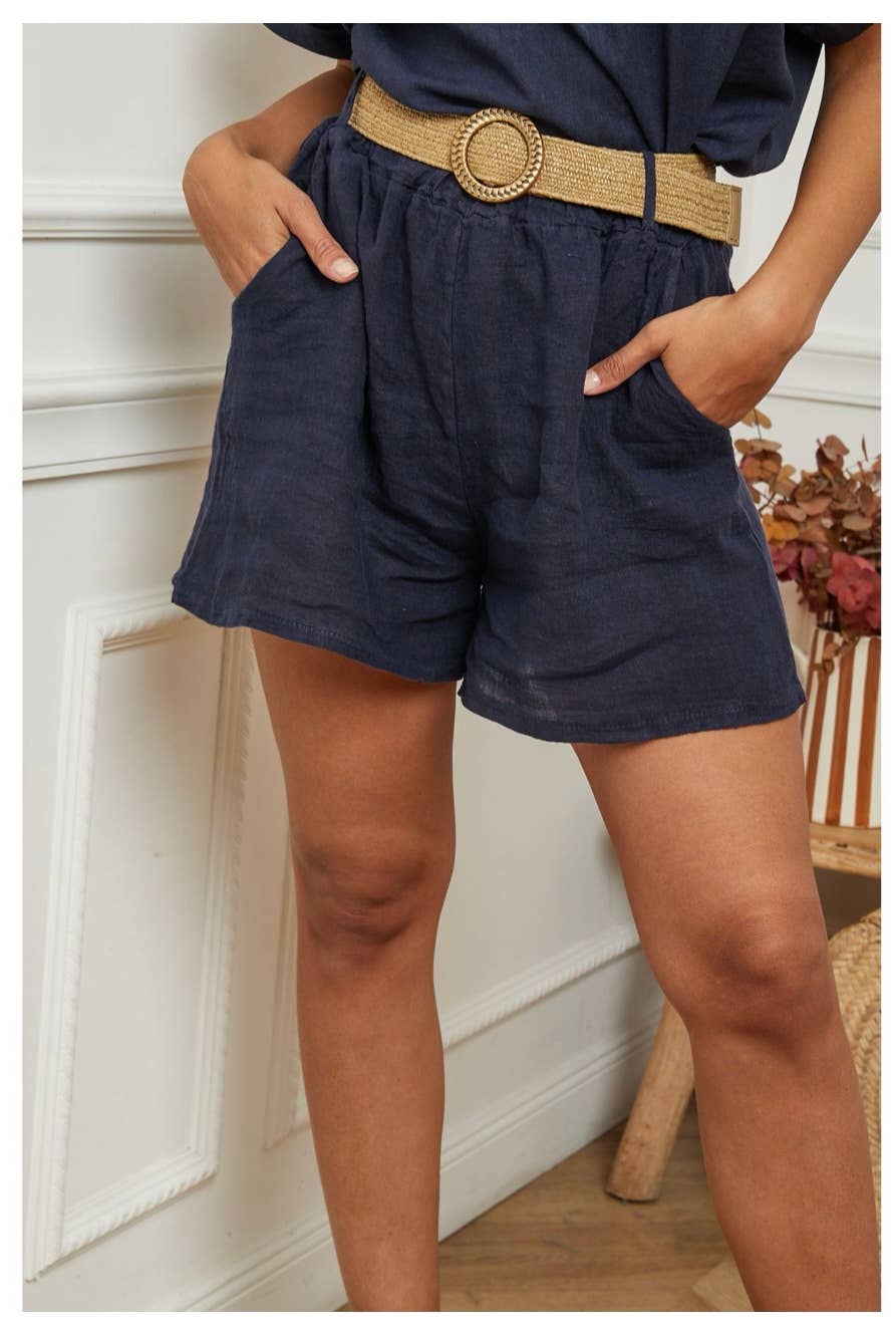 LÉA & LUC – wholesale Shorts – Dam – Shorts i 100 % linne med bälte REF. 505731