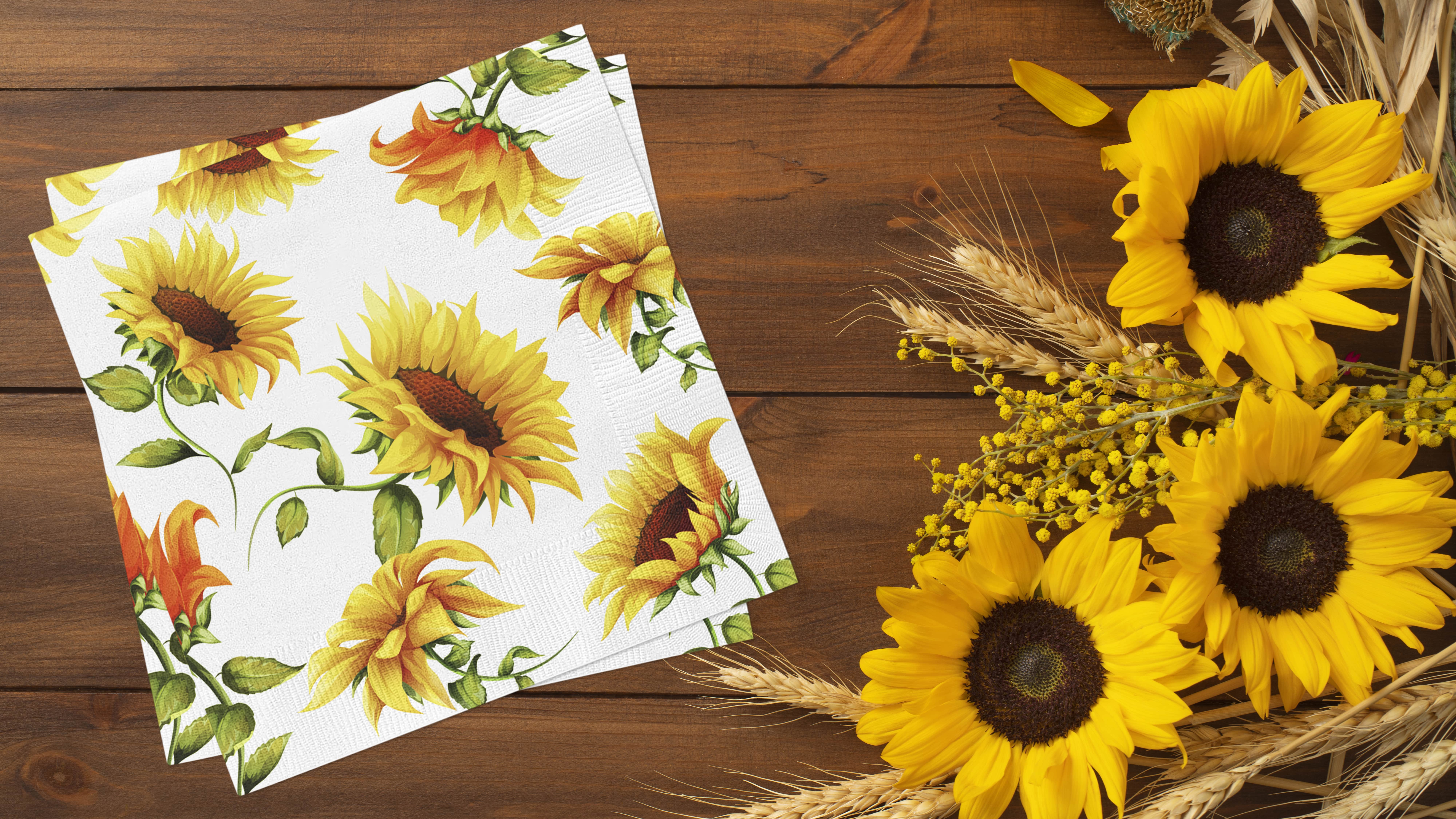 European Excellency – wholesale Disposable napkin – Summer Madness Lunch Napkins - Sunflower Paper Napkins6
