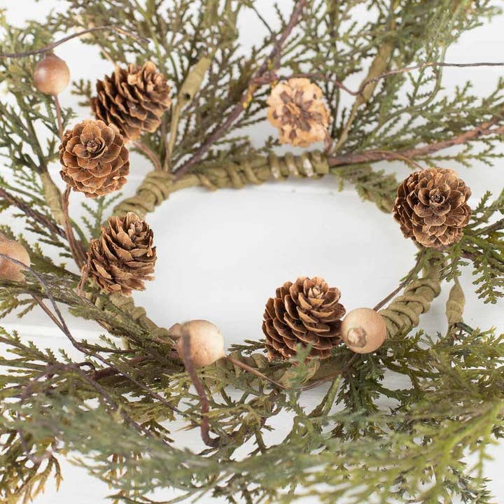 Factory Direct Craft – wholesale Artificial flowers – Artificial Juniper Cedar - Choose Pick or Candle Ring4