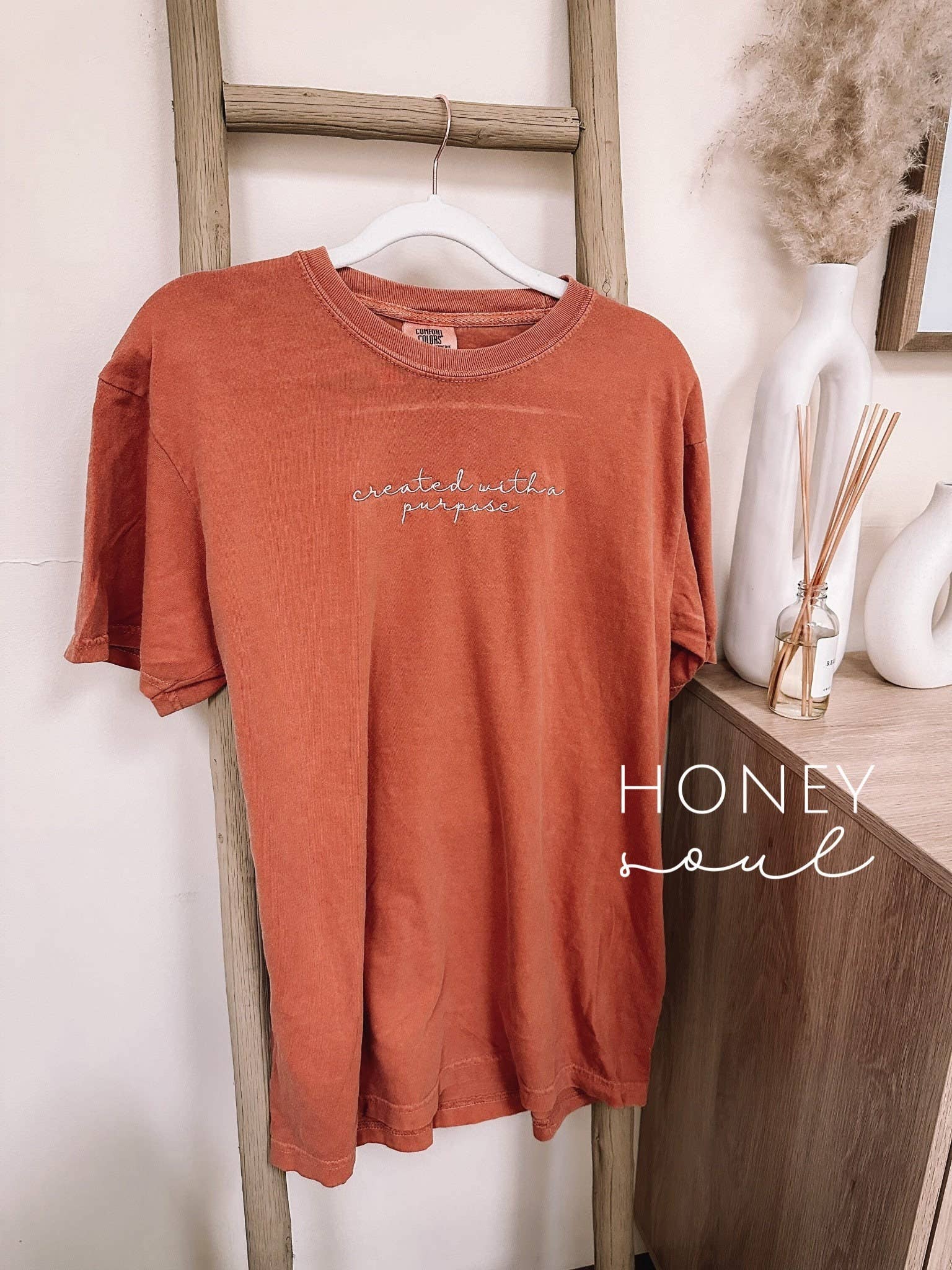 Honey Soul LLC - Wholesale Screen Printed T-Shirt - Unisex - Embroidered Created With A Purpose Tee2