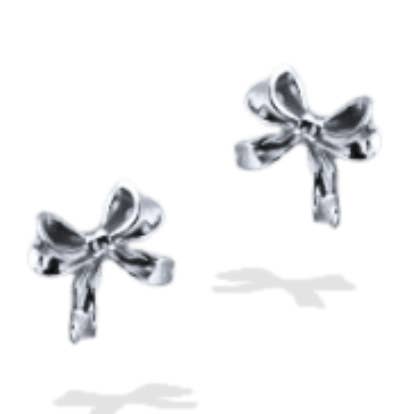 Sweet Tiny Bows Studs Silver for wholesale by Full Herizon