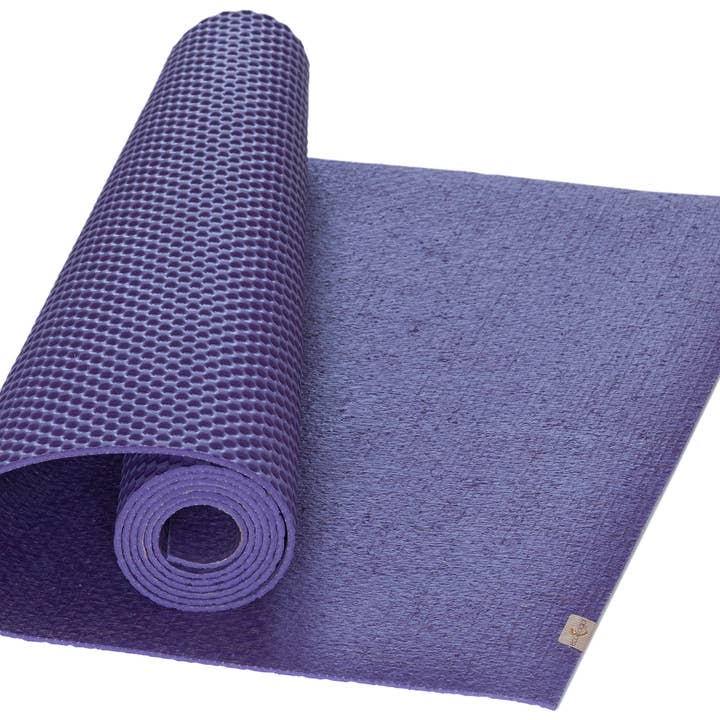 ecoYoga Ltd - Vente Tapis de yoga - Tapis de yoga écologique 4 mm 7 pieds XL Violet 100 % caoutchouc naturel et jute1
