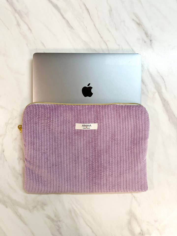 Lavender Corduroy Computer Case for wholesale by AMMA
