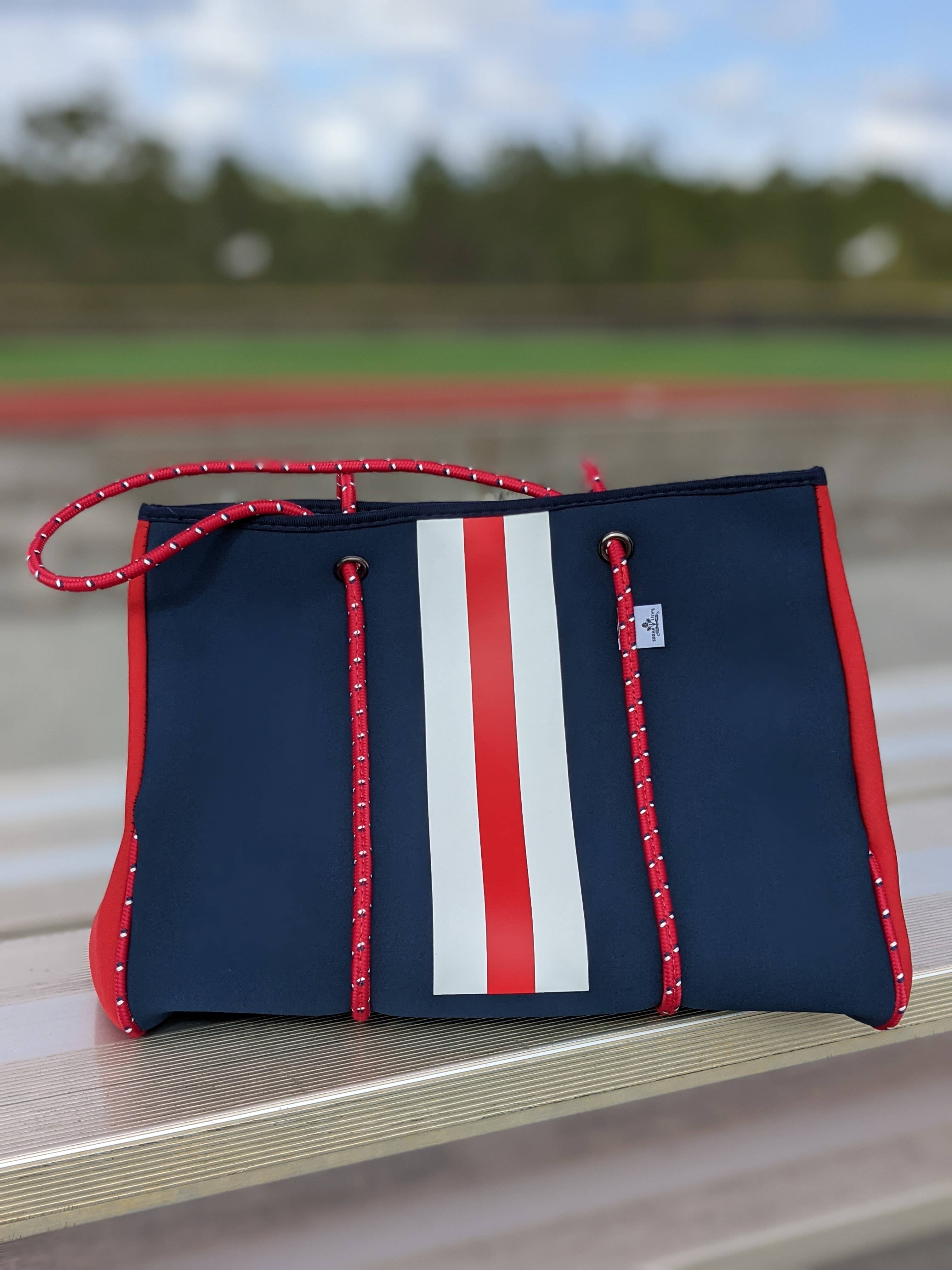 Sugar Lily's - Wholesale Tote Bag - Women's - Sugar Lily's- Neoprene Spirit Collection-Big Navy & Red2