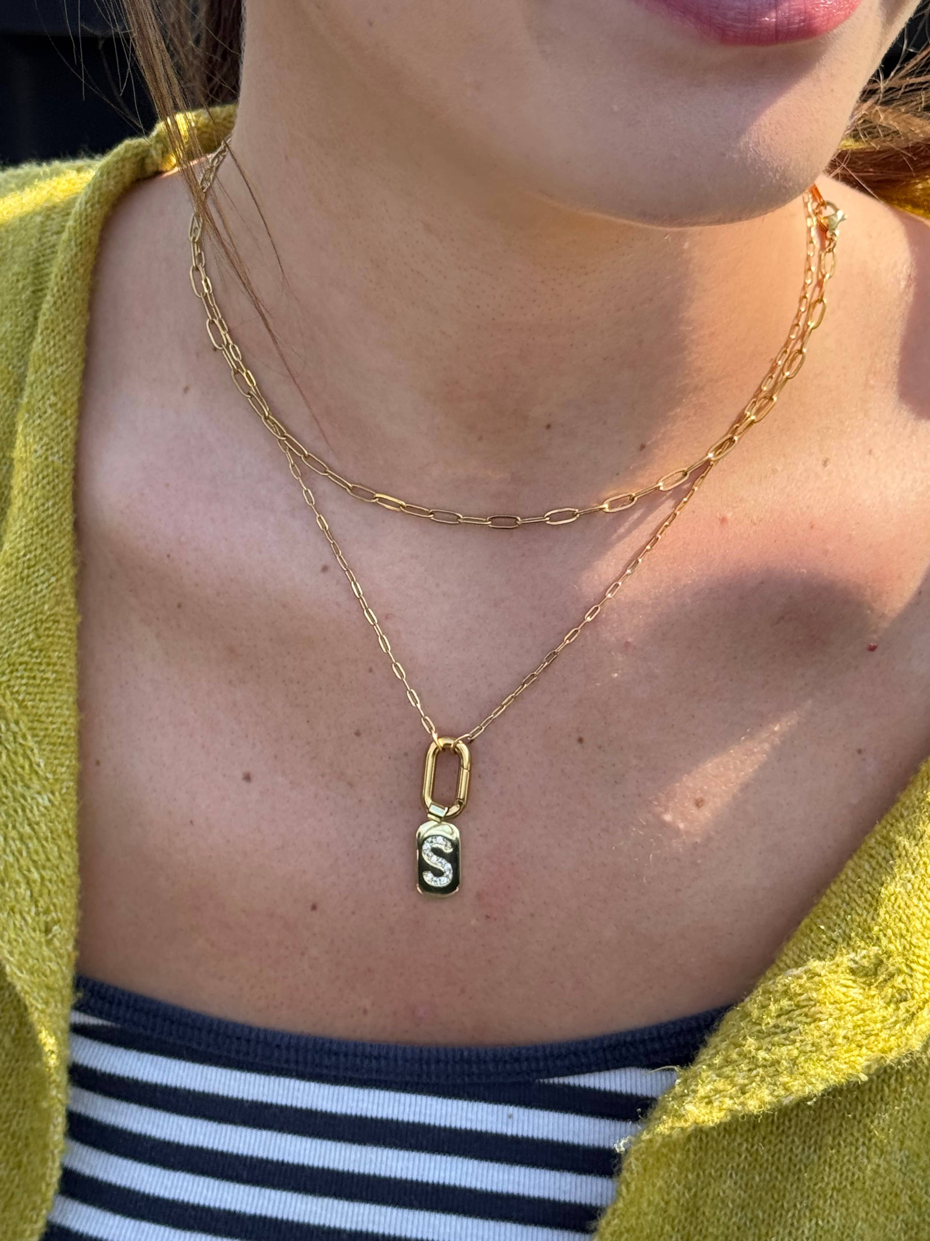 Sweet Cherry Sky - Wholesale Halskettinghanger - Vergulde paperclipketting met ring voor bedeljuwelen5