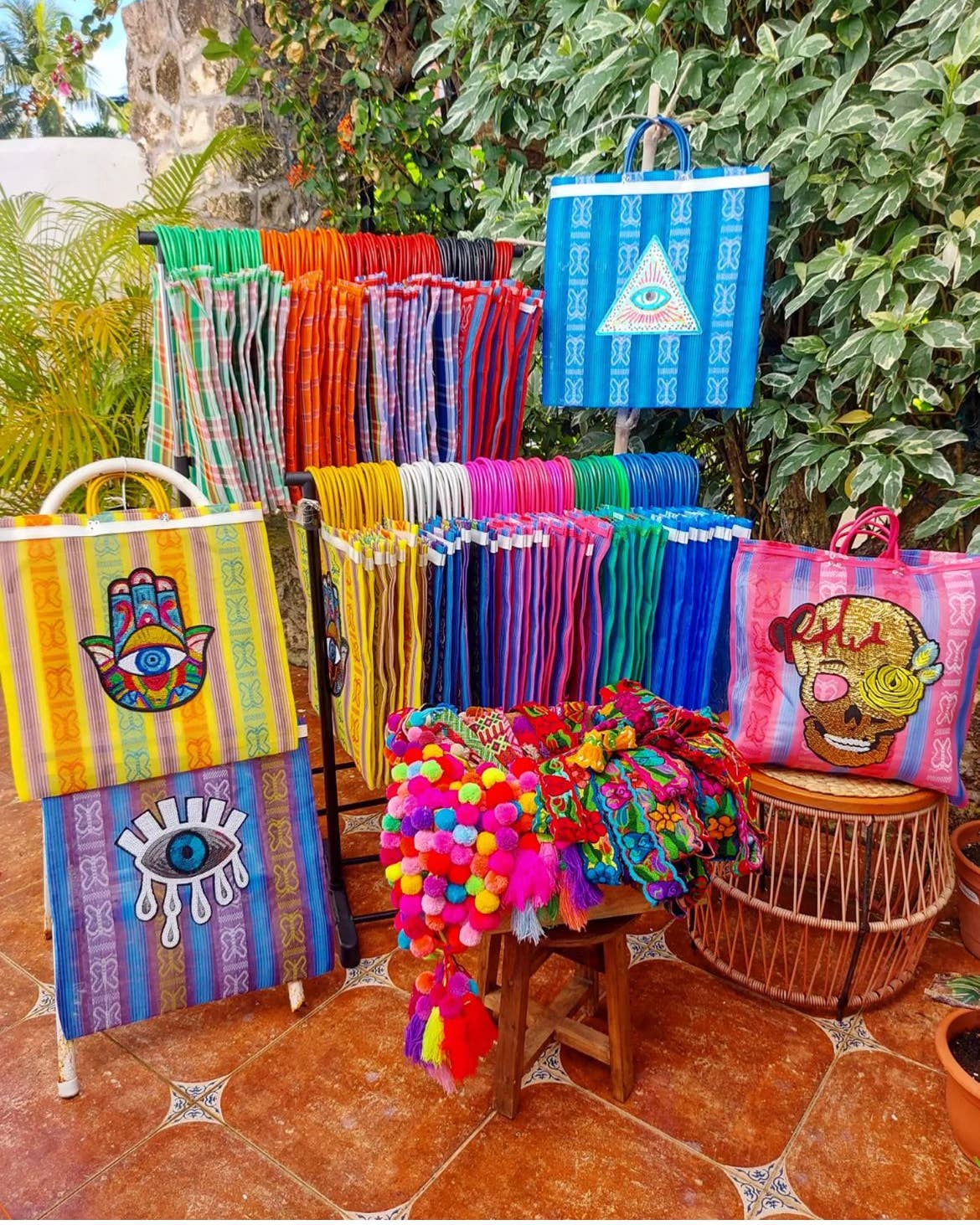 The Faria - Wholesale Tote Bag - Women's - Large Mexican Mercado Tote Bag- Virgin Mary1