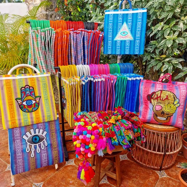 The Faria - Wholesale Tote Bag - Women's - Large Mexican Mercado Tote Bag- Virgin Mary1