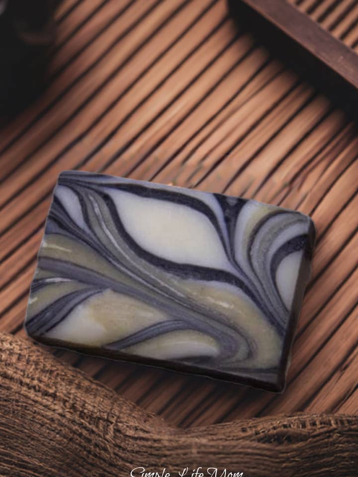 PATCHOULI CHARCOAL SOAP bar - all natural, organic soap bar, handmade cold processed soap. Great soap for men for wholesale by Simple Life Mom