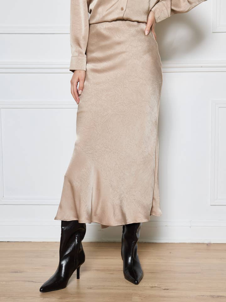 LULUMARY - Wholesale Skirt - Women's - Satin Skirt SK85615