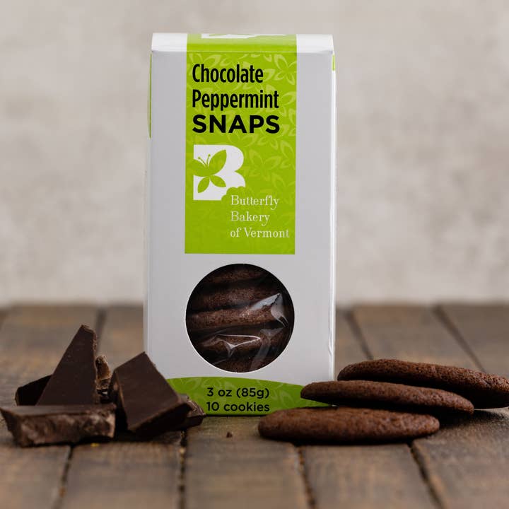 Butterfly Bakery of Vermont - Wholesale Cookie - Chocolate Peppermint Snaps 3oz/10ct0