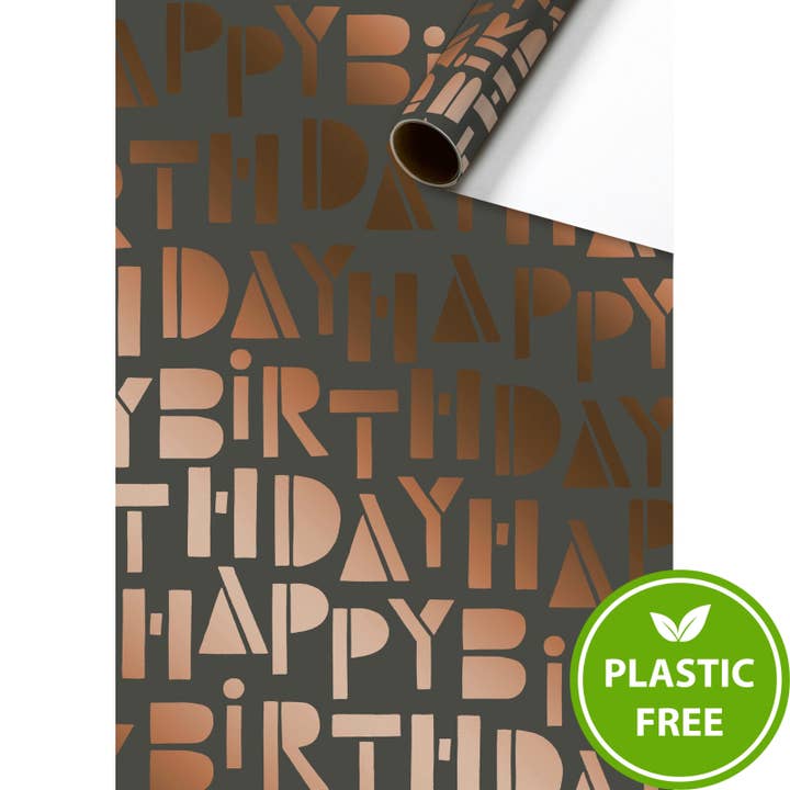 Vinci Plastic-Free 3m Roll Wrap with Tear Down Strip for wholesale by Giftwrap UK