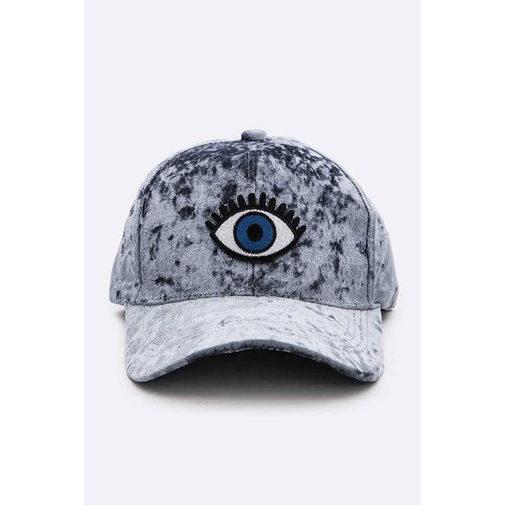 Casquette en velours avec cache-œil brodé pour la vente par LA Jewelry Plaza