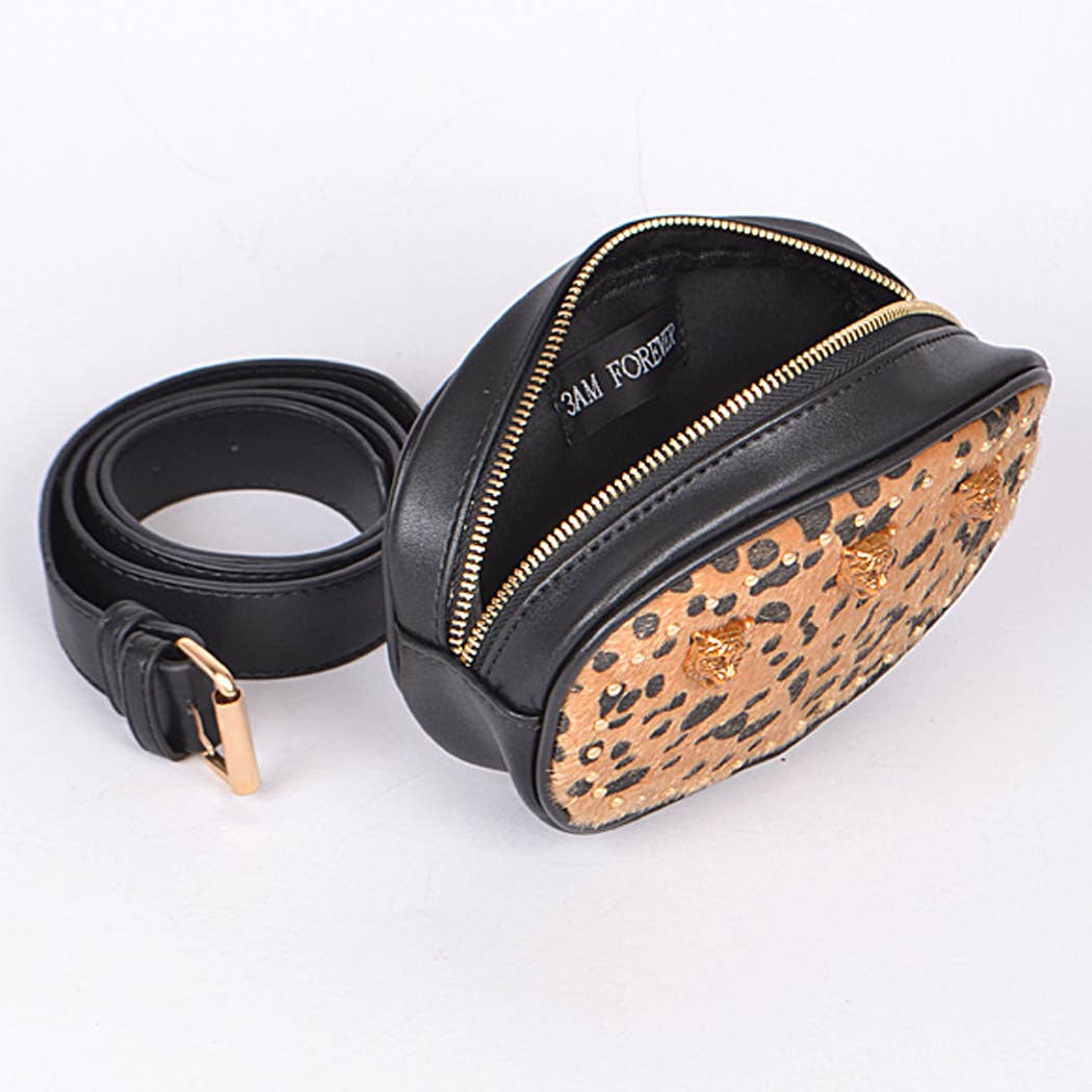 3AM BY H&D ACCESSORIES - Wholesale Belt Bag - Women's - Leopard Print Fanny Pack3