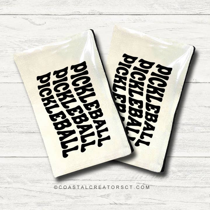 Coastal Creators of Connecticut - Wholesale Pouch - Unisex - Pickleball Wavy Multi-Use Canvas Zipper Storage Bag