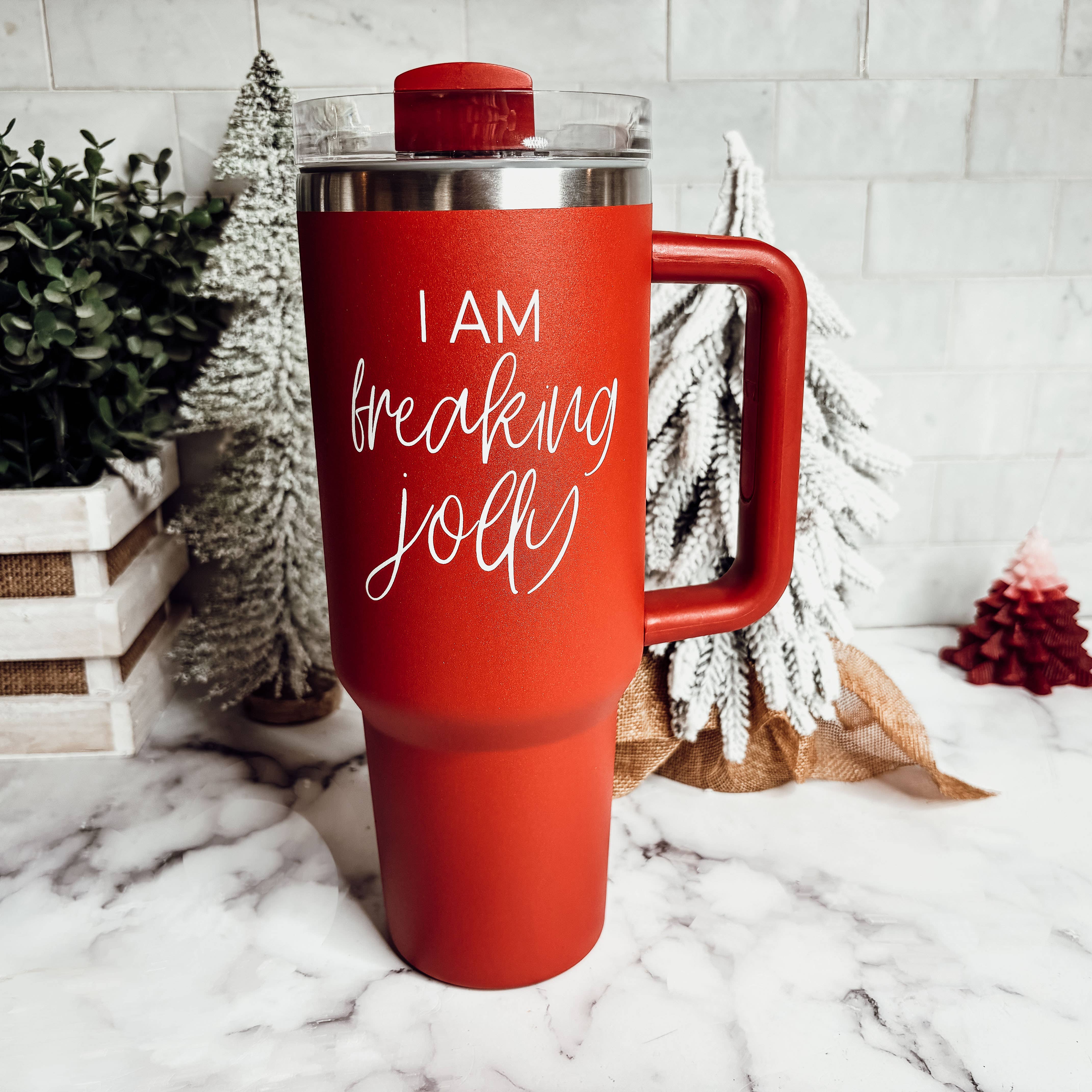 Gia Roma - Wholesale Insulated Mug/Tumbler - Funny Christmas Coffee Mugs, Red Holiday Tumblers With Straw45