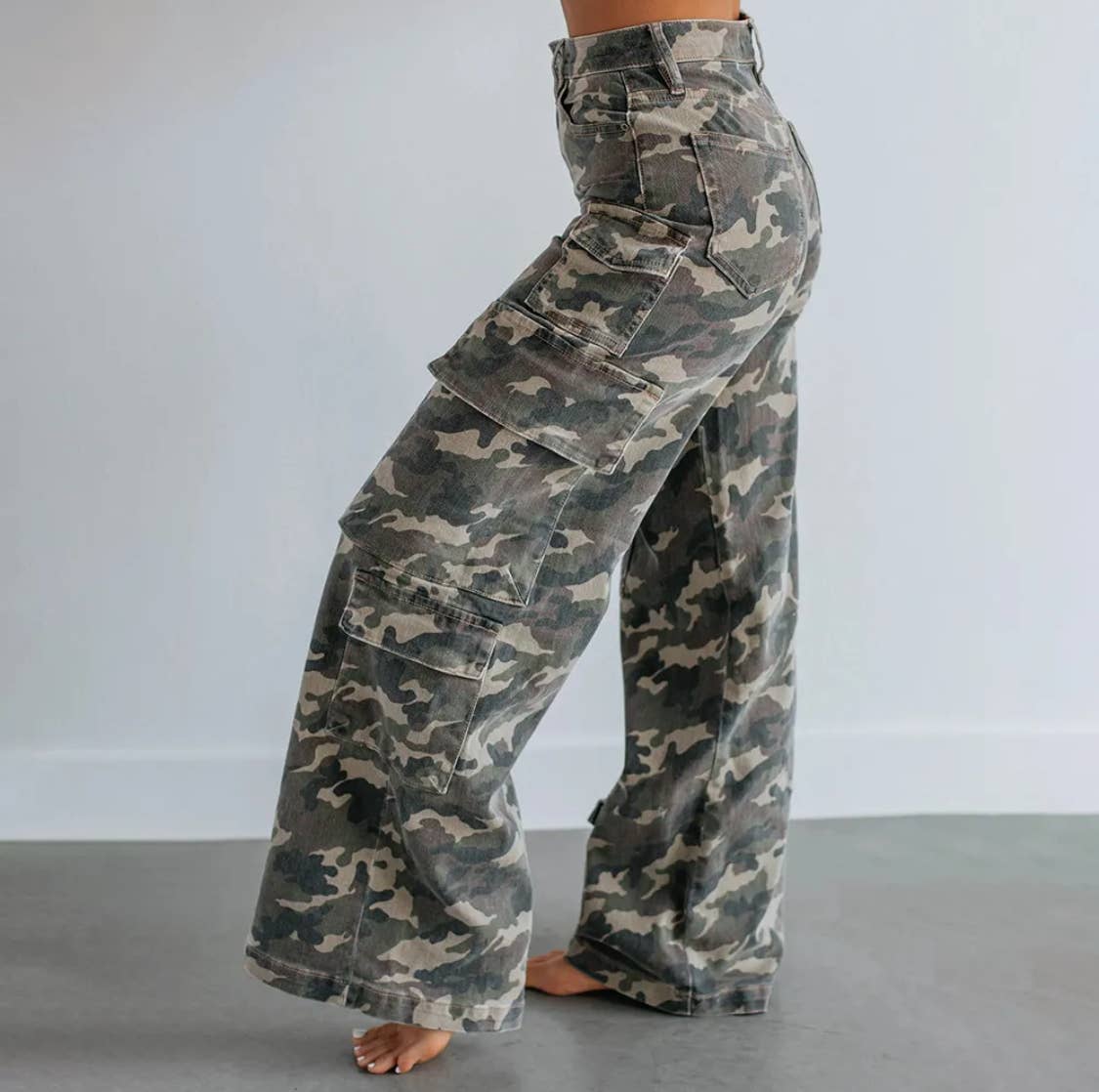 Serenity Collective - Wholesale Jeans - Women's - Camouflage Straight Leg Jeans2