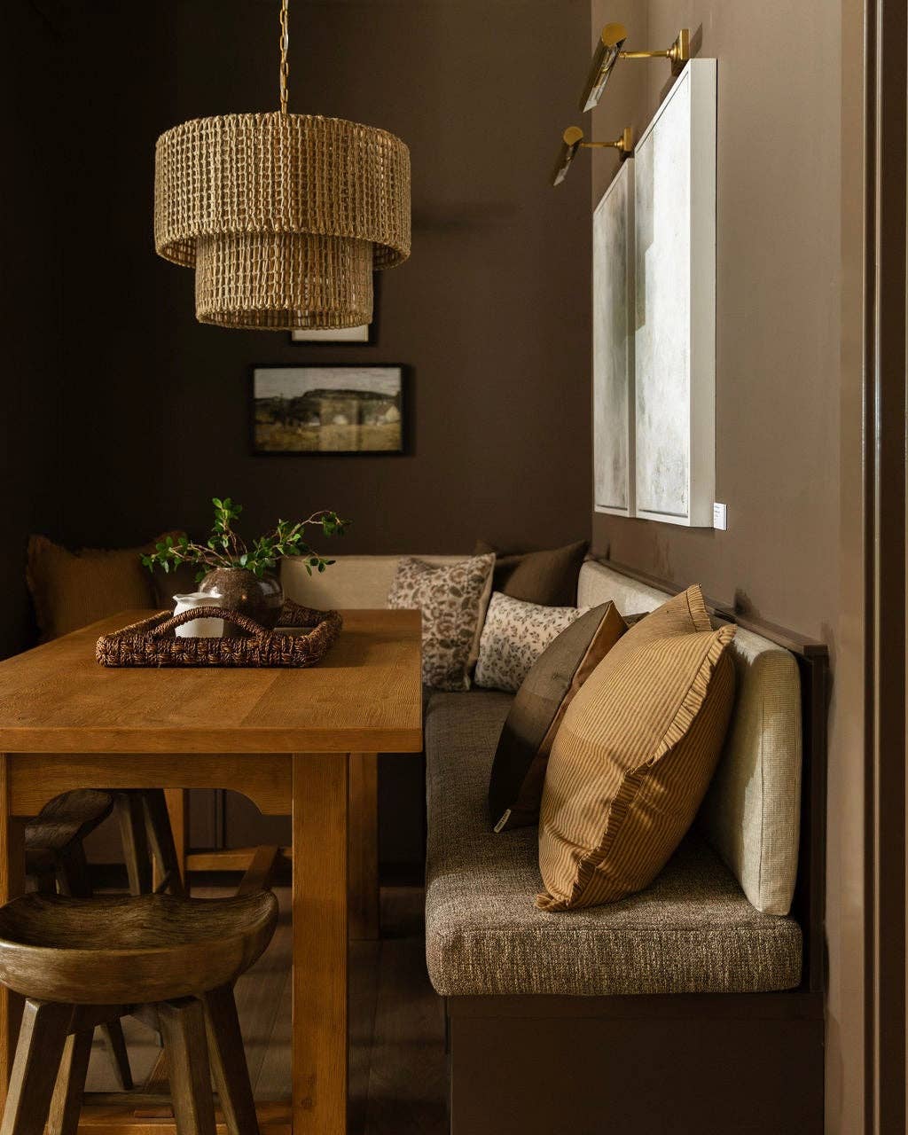 Linen & James - Wholesale Throw Pillow Cover - Foster | Brown Tan Pleated Ruffle Linen Stripe Pillow Cover7