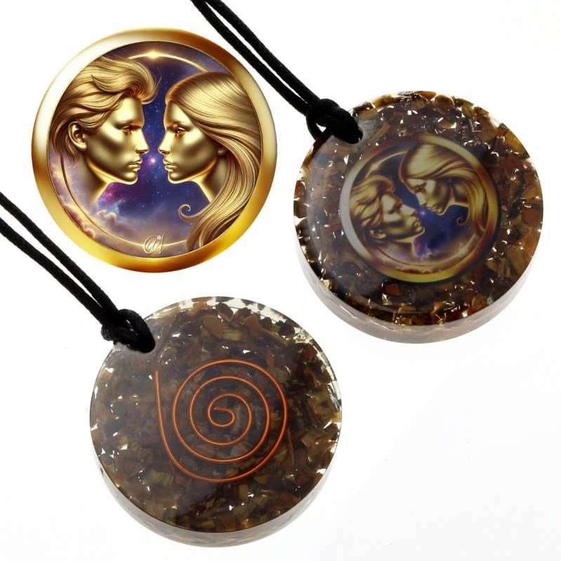 UniArt – Großhandel Spiritueller Stein/Kristall – Orgonit-Anhänger mit Sternzeichenfigur2