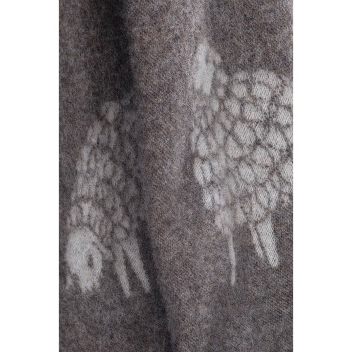 JJ Textile - Wholesale Throw Blanket - Sheep Mima Dark Brown Pure Wool Throw5