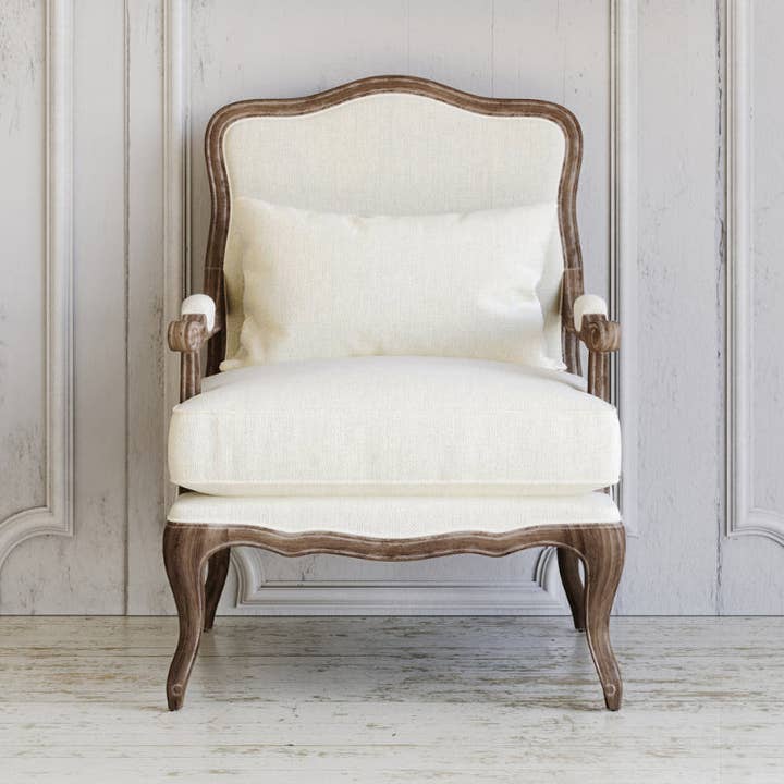 Reims Armchair (White Linen) for wholesale by Manoir