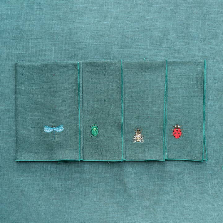 Giardino Segreto - Wholesale Dinner & Cloth Napkin - INSECT pure linen napkin