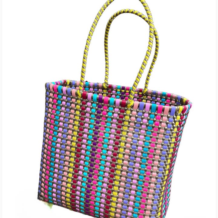 The Faria - Vendita all'ingrosso Borsa da spiaggia - Borse da spiaggia multicolori in plastica riciclata intrecciata a mano