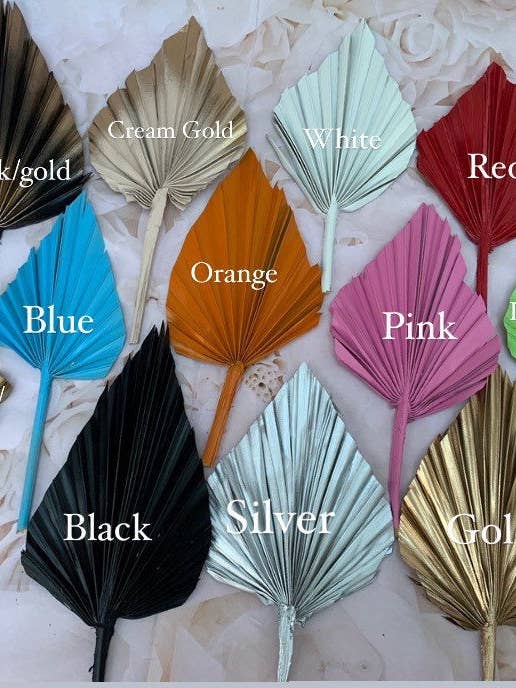 Feuilles de palmier séchées, noir, rose, bleu, or, blanc, vert, orange palmier, décoration de gâteau palmier, décoration de palmier, décoration de gâteau avec fleurs séchées pour la vente par DemiVi Style