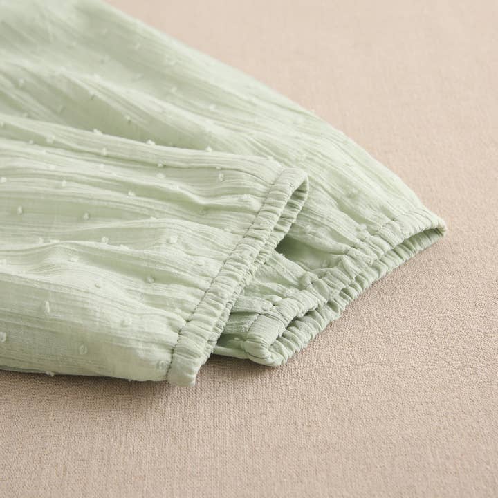 Dadati - Wholesale Overalls - Kids - Girl's jumpsuit with ruffle in light green plumeti7