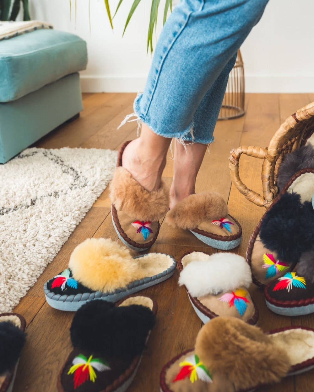 Sheepers SP .Z O.O. - Vente Chaussons – femme - Mules Sheepers Lucky Dip en peau de mouton8