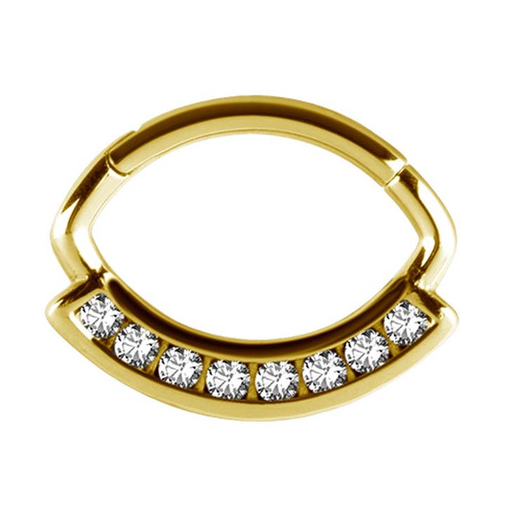 Kirurgiskt stål septum clicker med cubic zirconia för wholesale av Bodywings