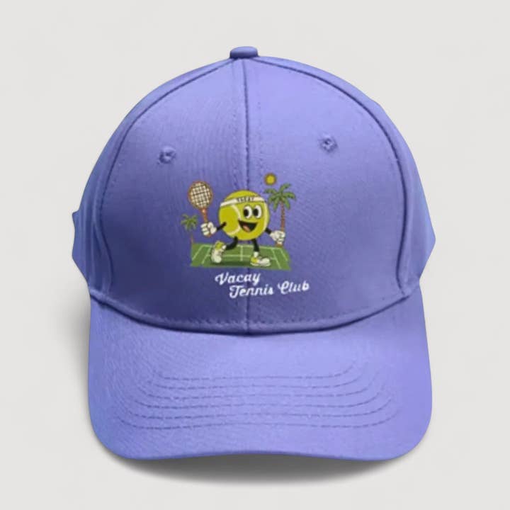 VAKANTIE TIJD KINDEREN TENNISCAP - PAARS voor wholesale door Vacay All Court Apparel