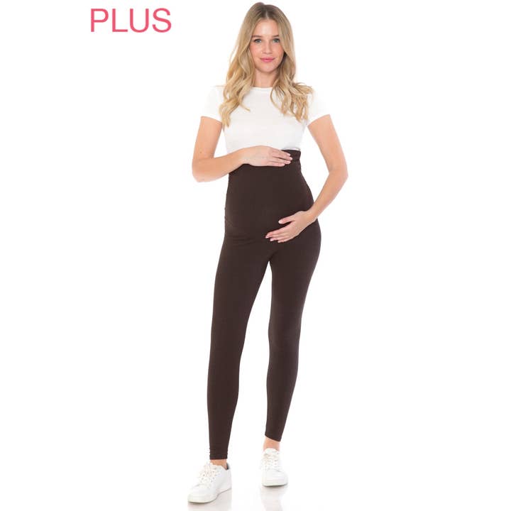 Leggings Depot - Wholesale Pants - Maternity - Plus Size Buttery Soft Solid Maternity Leggings