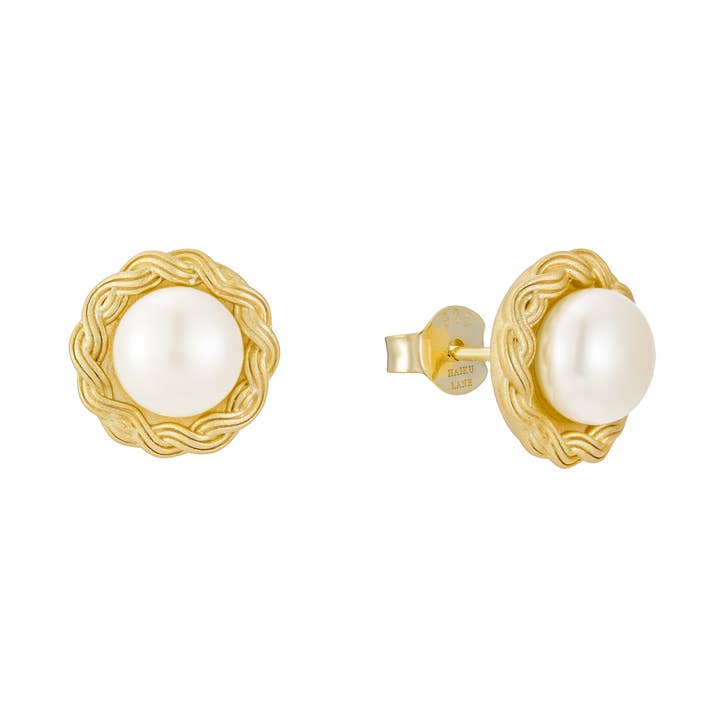 Genevieve Pearl Studs for wholesale by Haiku Lane Jewelry