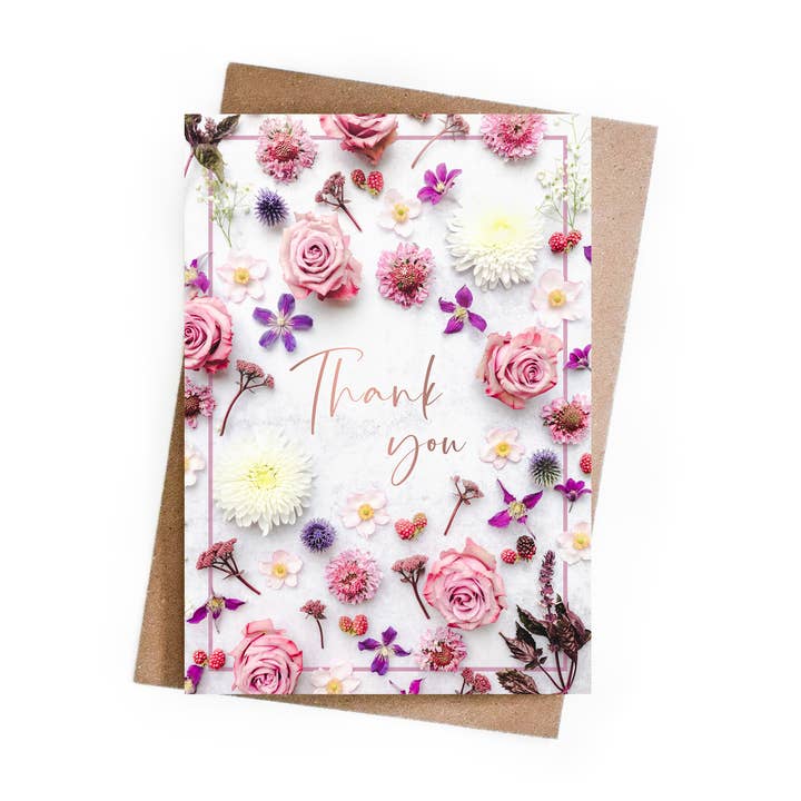 Thank You Foiled Greeting Card for wholesale by Marina Walker