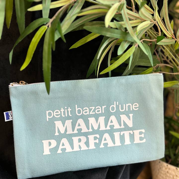 Toiles Chics - Wholesale Pouch - Women's - Lagoon zipped pouch “Little bazaar of a perfect mom” - Mother's Day
